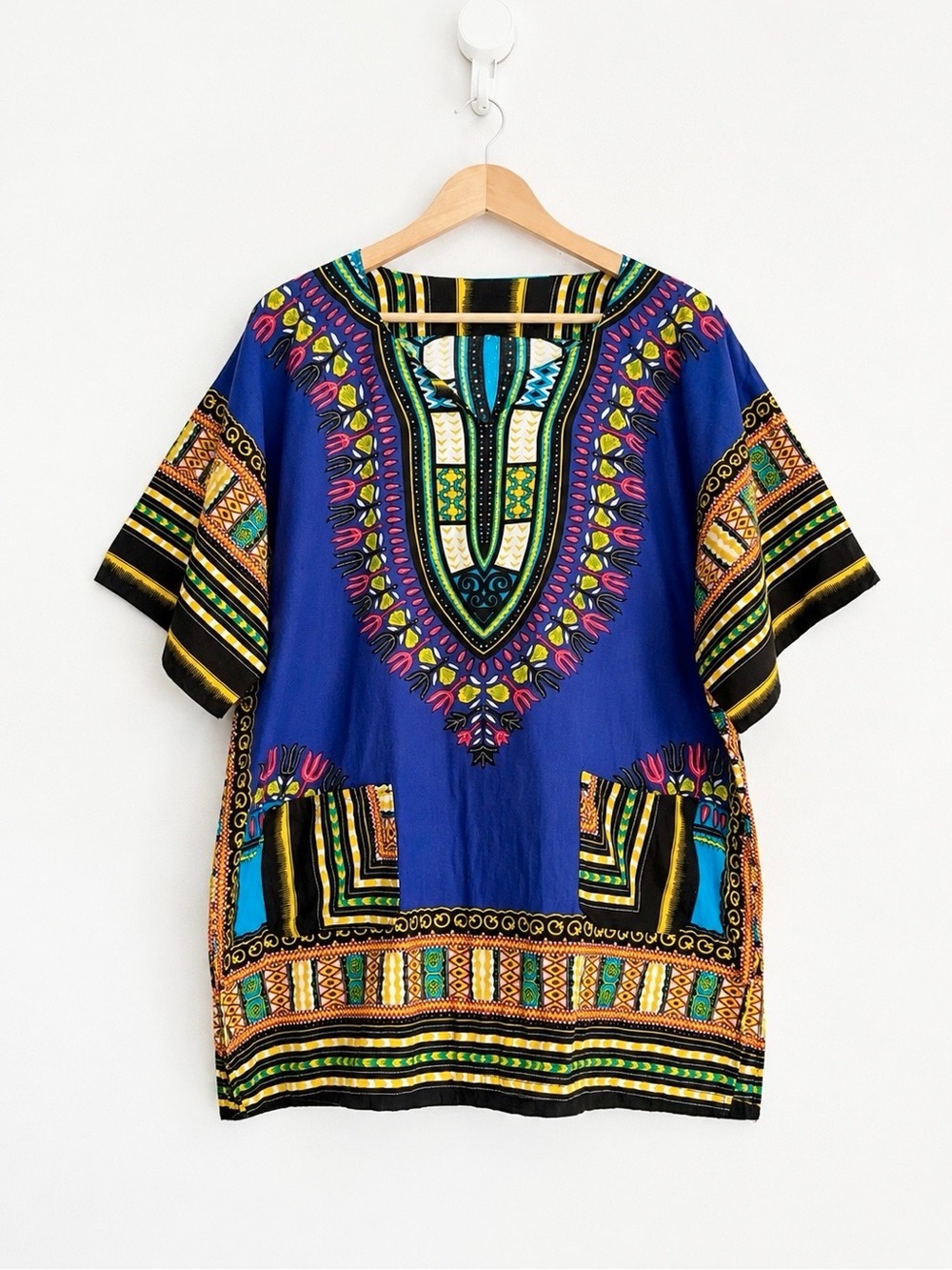 Dashiki Style African Print 100% Cotton Tunic Beach Cover Up Boho Size 2X-3X